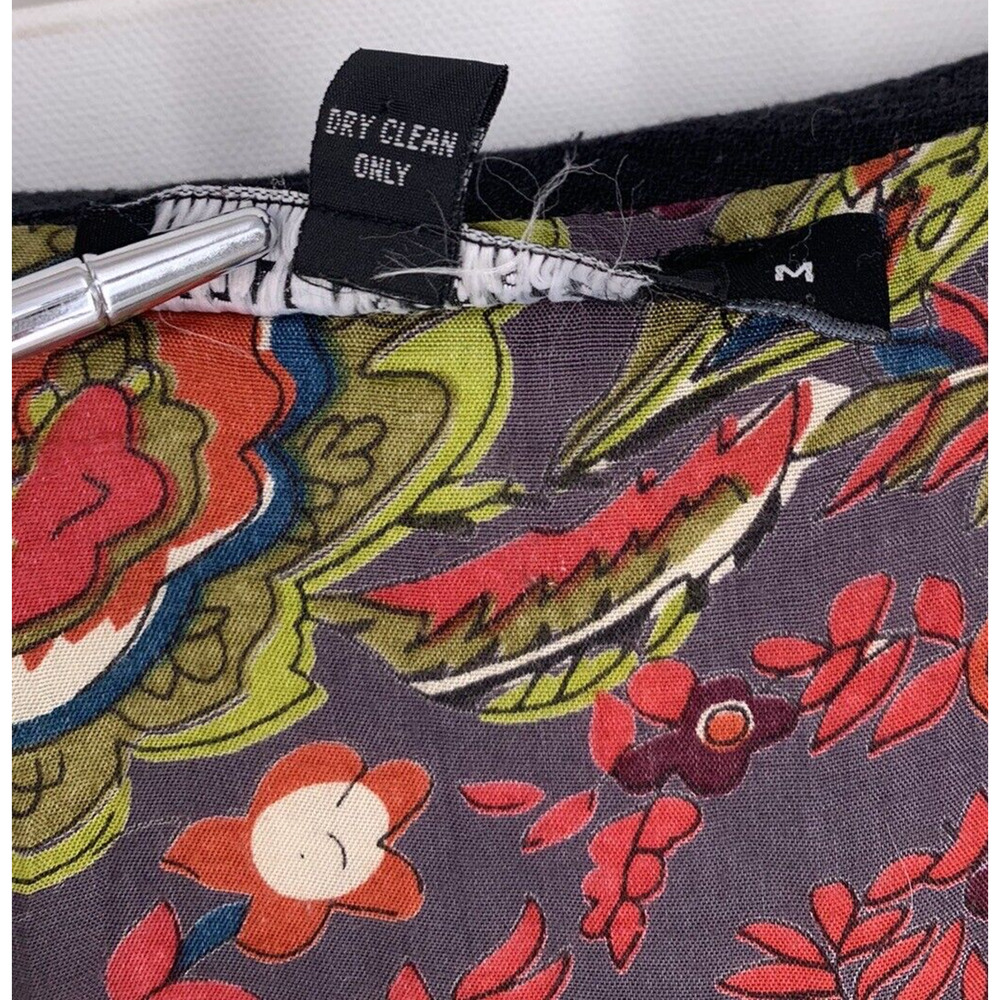 LITTLE JOURNEYS CHICAGO Floral Lined Black Cheesecloth Coat M - Picture 6 of 11